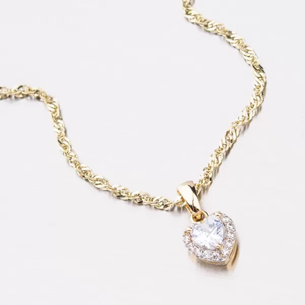 Zlaté srdce so zirkónmi 53GZ-8016ZBB