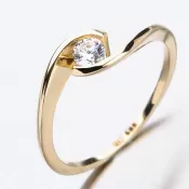 Dámsky prsteň žlté zlato 585 zirkón 51DZ-6134Z-ZIR