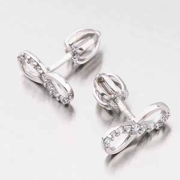 Dámske náušnice žlté zlato 585 infinity v bielej farbe 52GZ-60149B-SR