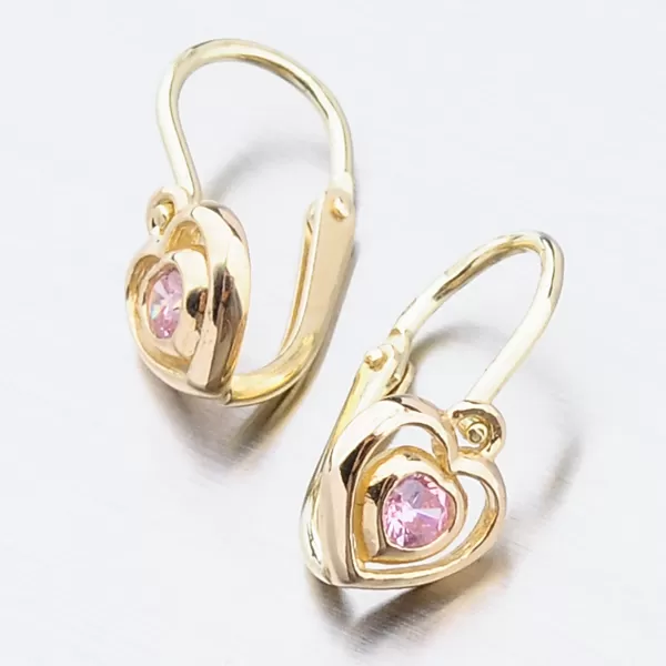 Detské náušnice žlté zlato 585 zirkón 52DN-2752ZR