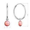 Strieborné náušnice kruhy s oranžovým syntetickým opálom 11401.3