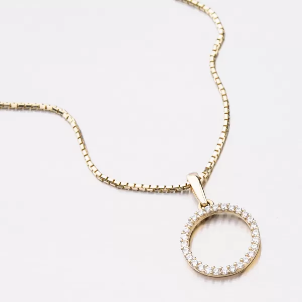 Zlatý prívesok so zirkónmi DZ-2175Z-ZIR