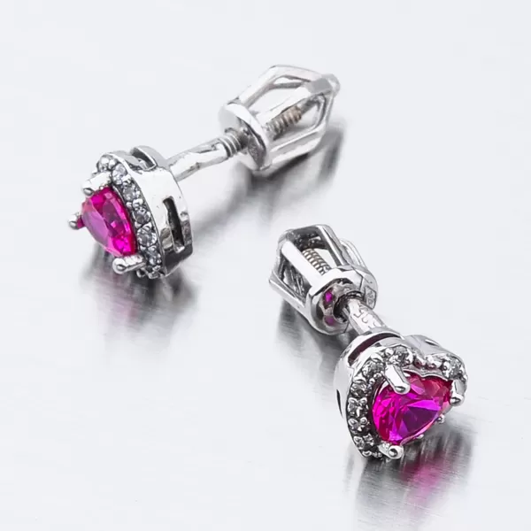 Dámske náušnice biele zlato 585 zirkón so srdiečkom 52GZ-8015BCB-SR