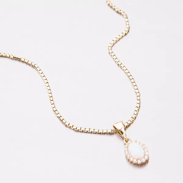 Zlatý prívesok s opálom 13-364