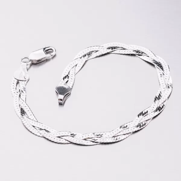 Strieborný pletený náhrdelník CHRS-02-3B-040