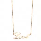 Pozlátený náhrdelník s nápisom love SSPMHBJ-156636-RD