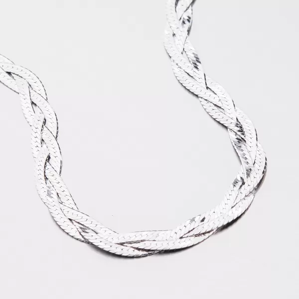 Strieborný pletený náhrdelník CHRS-02-3B-040