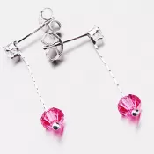 Dámske náušnice strieborné 925 kryštály visiace 92003043-60-SLX