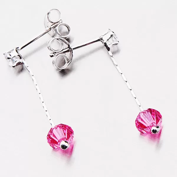 Dámske náušnice strieborné 925 kryštály visiace 92003043-60-SLX