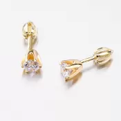 Dámske náušnice žlté zlato 585 zirkón 52GZ-60294Z