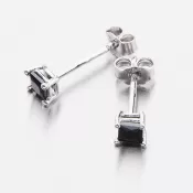 Decentné strieborné kôstky s čiernym zirkónom E1704428-1905-SLX