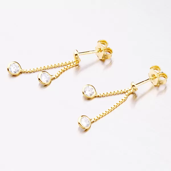 Náušnice vo farbe žltého zlata so zirkónmi E1400374-0398-SLX