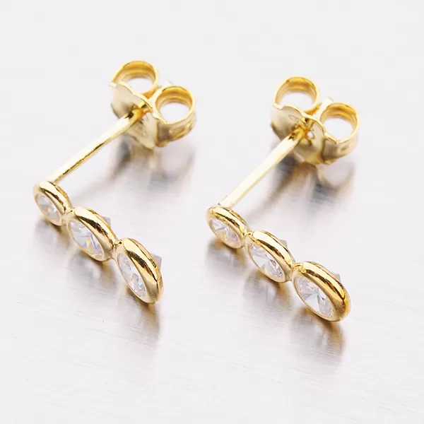 Pozlátené náušnice so zirkónmi E1400587-0398-SLX