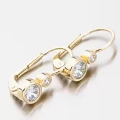 Dámske náušnice žlté zlato 585 zirkón 683P-120603