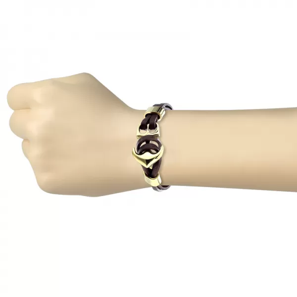 Kožený pánsky náramok s kotvou SBLHBJ-140924N-2