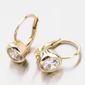 Dámske náušnice žlté zlato 585 zirkón s 1x 663P-120650