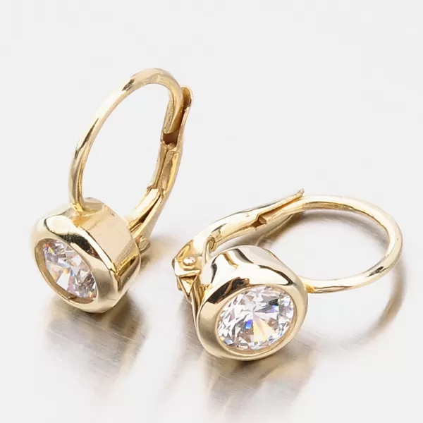 Dámske náušnice žlté zlato 585 zirkón s 1x 663P-120650