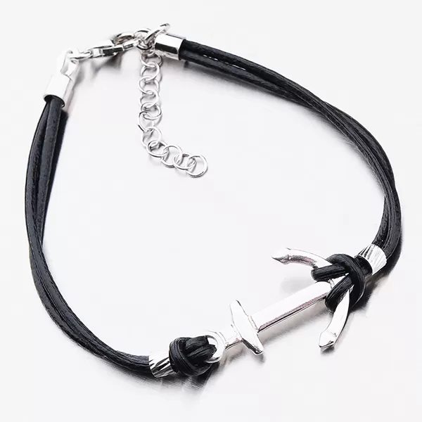 Náramok s kotvou v čiernej farbe B1400979-0940-SLX