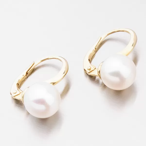 Dámske náušnice žlté zlato 585 perál 663P-120010