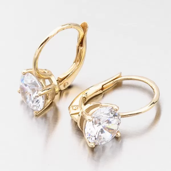 Dámske náušnice žlté zlato 585 zirkón 663P-120628