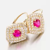 Luxusné zlaté náušnice 663P-120225-RUB