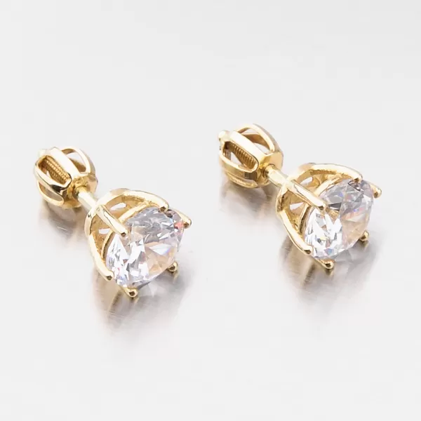 Dámske náušnice žlté zlato 585 zirkón 663P-120623