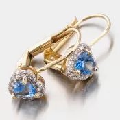 Dámske náušnice žlté zlato 585 zirkón 52GZ-8015ZMB-KL