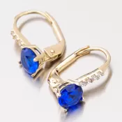 Zlaté náušnice so zafírom PKL22-003