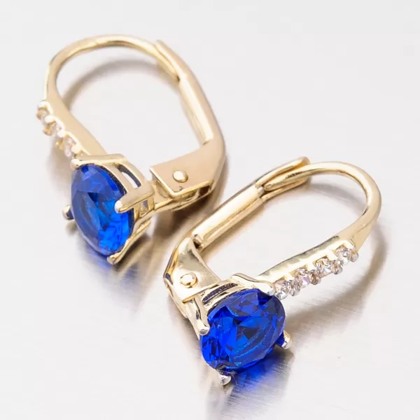 Zlaté náušnice so zafírom PKL22-003