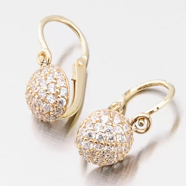 Detské náušnice žlté zlato 585 zirkón 52DN-2747ZBB