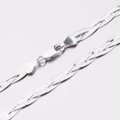 Strieborný pletený náhrdelník CHRS-02-3B-040