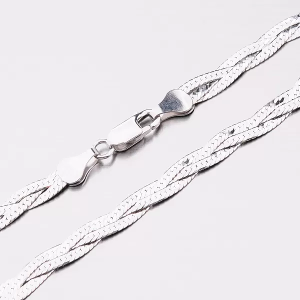 Strieborný pletený náhrdelník CHRS-02-3B-040