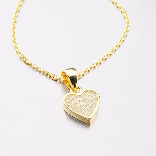 Pozlátený prívesok v tvare srdca P-S1803482-1905-SLX