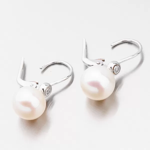 Dámske náušnice biele zlato 585 perál 458P-125036