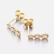 Pozlátené náušnice so zirkónmi E1400587-0398-SLX