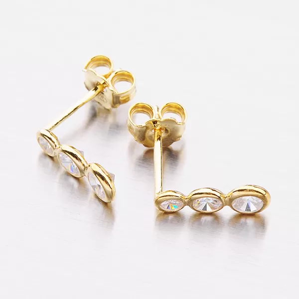 Pozlátené náušnice so zirkónmi E1400587-0398-SLX