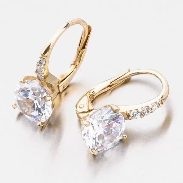 Dámske náušnice žlté zlato 585 zirkón v žltom 663P-120220