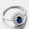 Strieborný prsteň so zafírom GST-11237