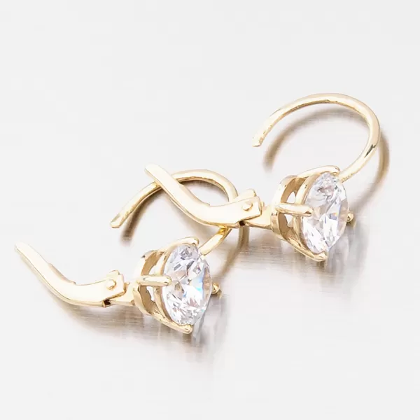 Dámske náušnice žlté zlato 585 zirkón 663P-120628