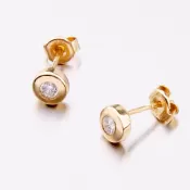 Dámske náušnice žlté zlato 585 zirkón 123P-123121