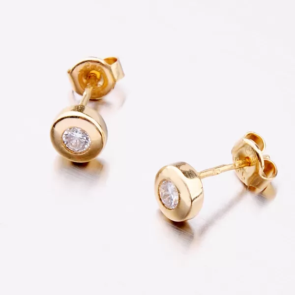 Dámske náušnice žlté zlato 585 zirkón 123P-123121