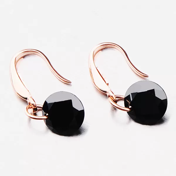 Náušnice s čiernym kryštálom E1702153-1905-SLX