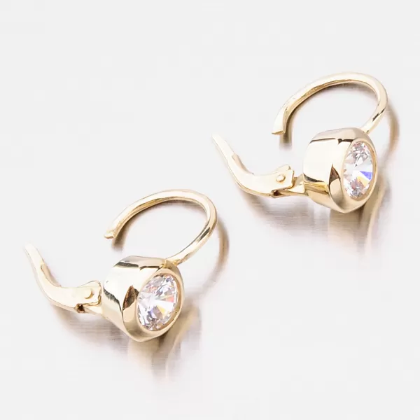 Dámske náušnice žlté zlato 585 zirkón s 1x 663P-120650