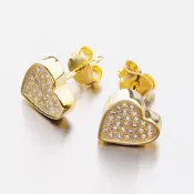 Pozlátené strieborné kôstky v tvare srdca E-S1803482-1905-SLX