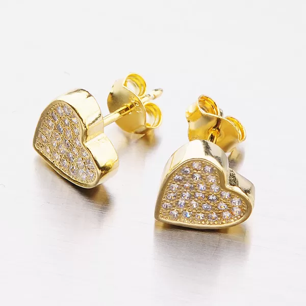 Pozlátené strieborné kôstky v tvare srdca E-S1803482-1905-SLX