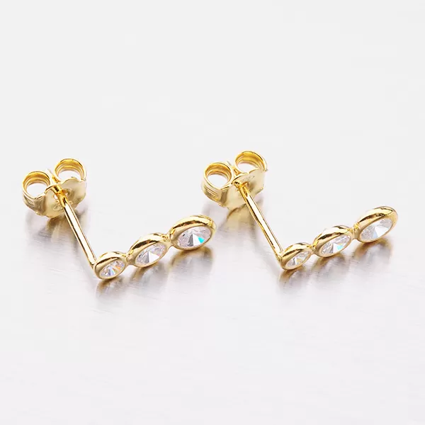 Pozlátené náušnice so zirkónmi E1400587-0398-SLX