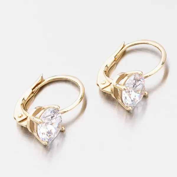 Dámske náušnice žlté zlato 585 zirkón 663P-120628