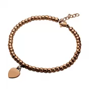 Náramok so srdcom vo farbe Mocca MNCBR14-15A-F
