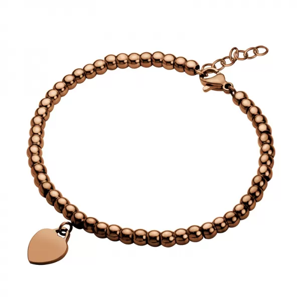 Náramok so srdcom vo farbe Mocca MNCBR14-15A-F