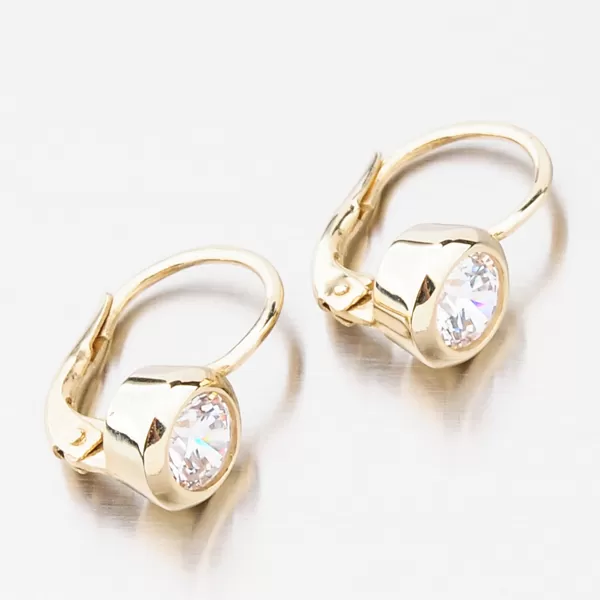 Dámske náušnice žlté zlato 585 zirkón s 1x 663P-120650